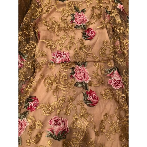 Wow Luxury Runway Glamorous Roses Lace Party Prom Cocktail Evening Wedding Dress - Picture 3 of 12